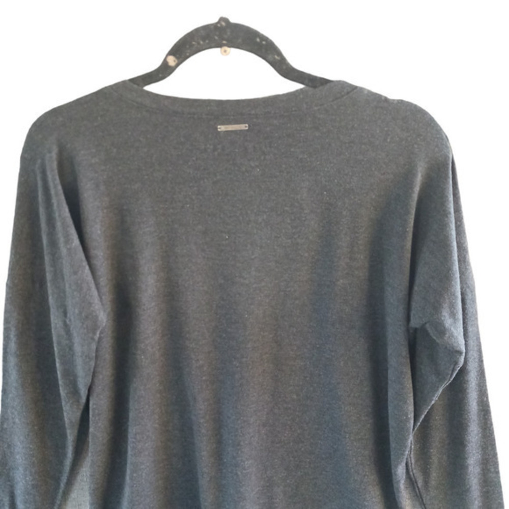 Life Is Good Supreme Blend Pullover Women XS Gray Embroidered Love Oversized - Picture 5 of 13